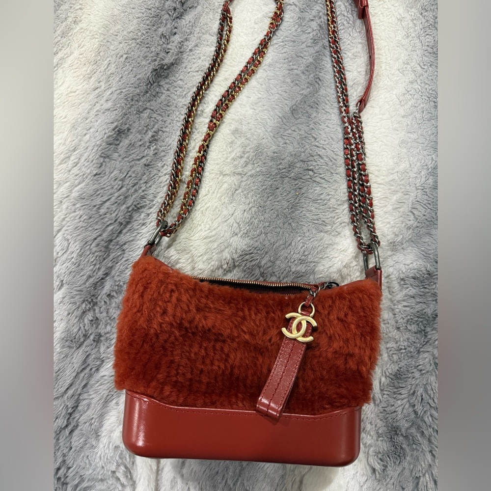 CHANEL RARE Gabrielle Sherling Red/Orange Crossbody Bag